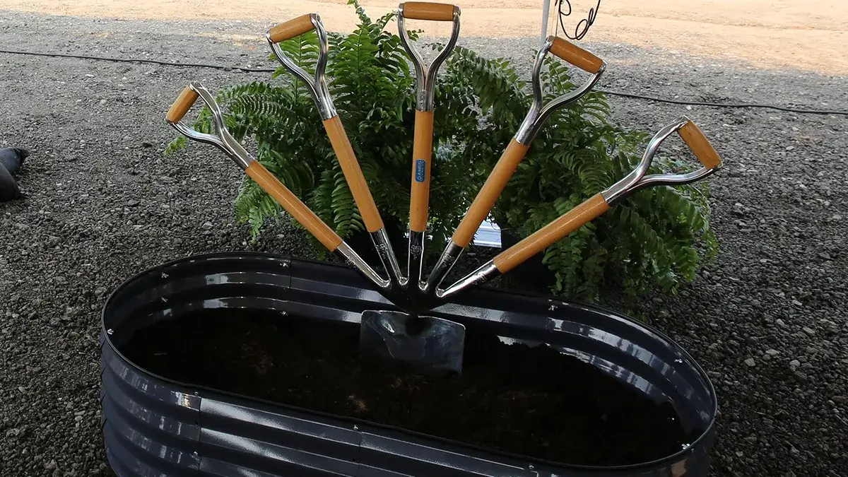 a five-handled shovel is used to break ground at Catawba Ridge